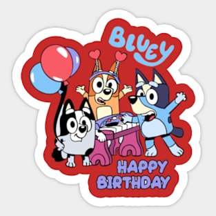 bluey happy birthday Sticker